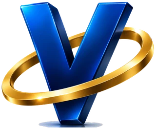 VATURN logo: a blue letter V circled by a gold orbital ring